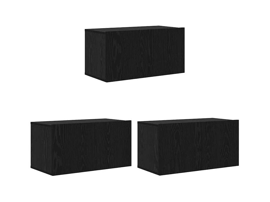 Ensemble meuble TV 8 pièces Chêne noir 60 x 30 x 30 cm