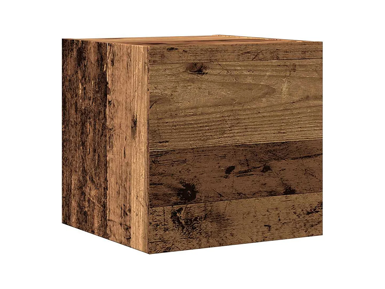 Ensemble de meuble TV mural 4 pièces vieux bois bois d'ingénierie