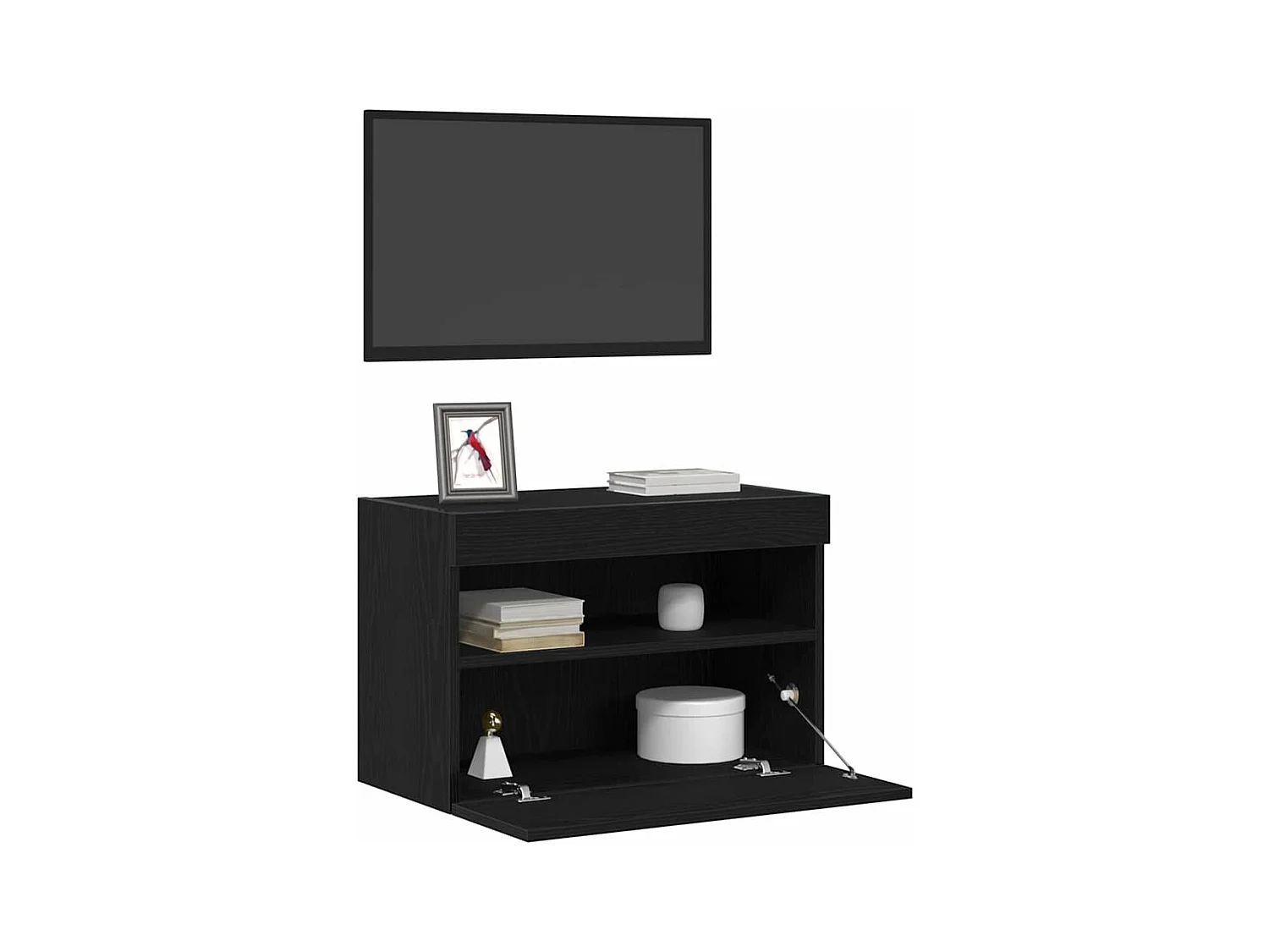 Meuble TV mural Chêne noir 60 x 30 x 40 cm Bois d'ingénierie