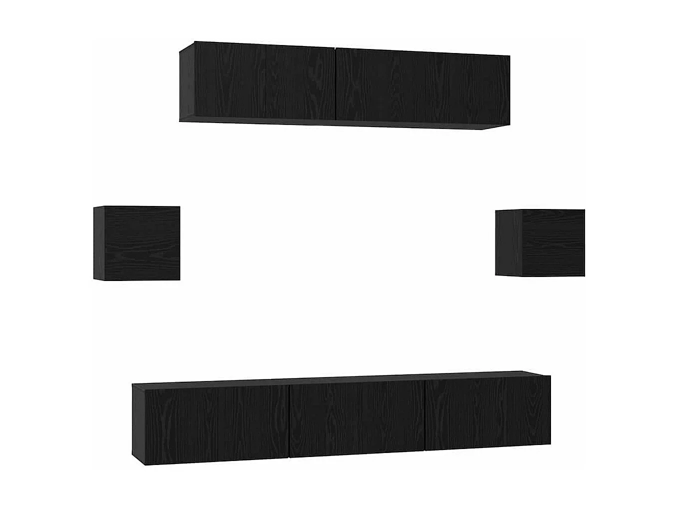 Conjunto de mueble de TV 7 pcs Roble negro 80 x 30 x 30 cm