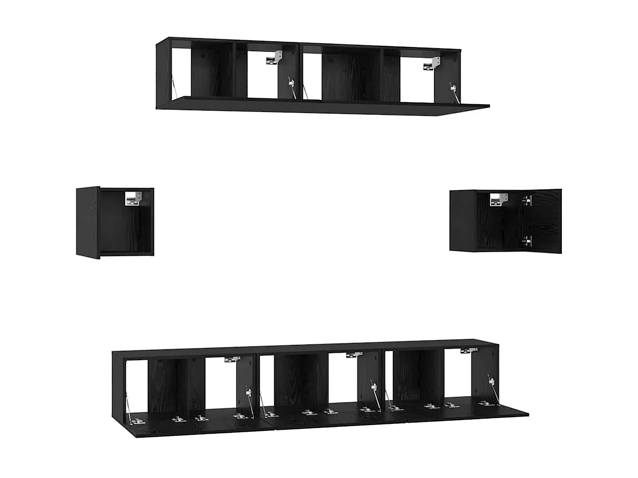 Conjunto de mueble de TV 7 pcs Roble negro 80 x 30 x 30 cm