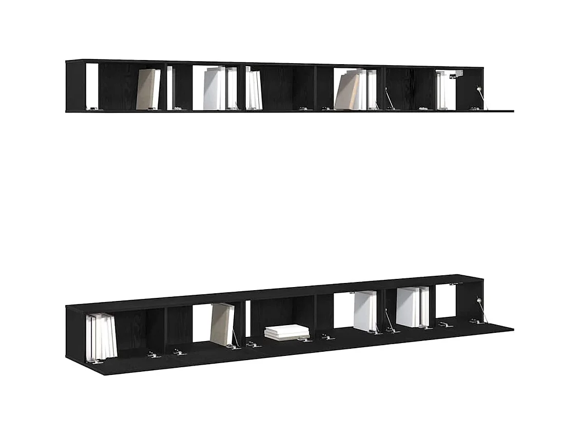 Ensemble meuble TV 6 pièces Chêne noir 100 x 30 x 30 cm