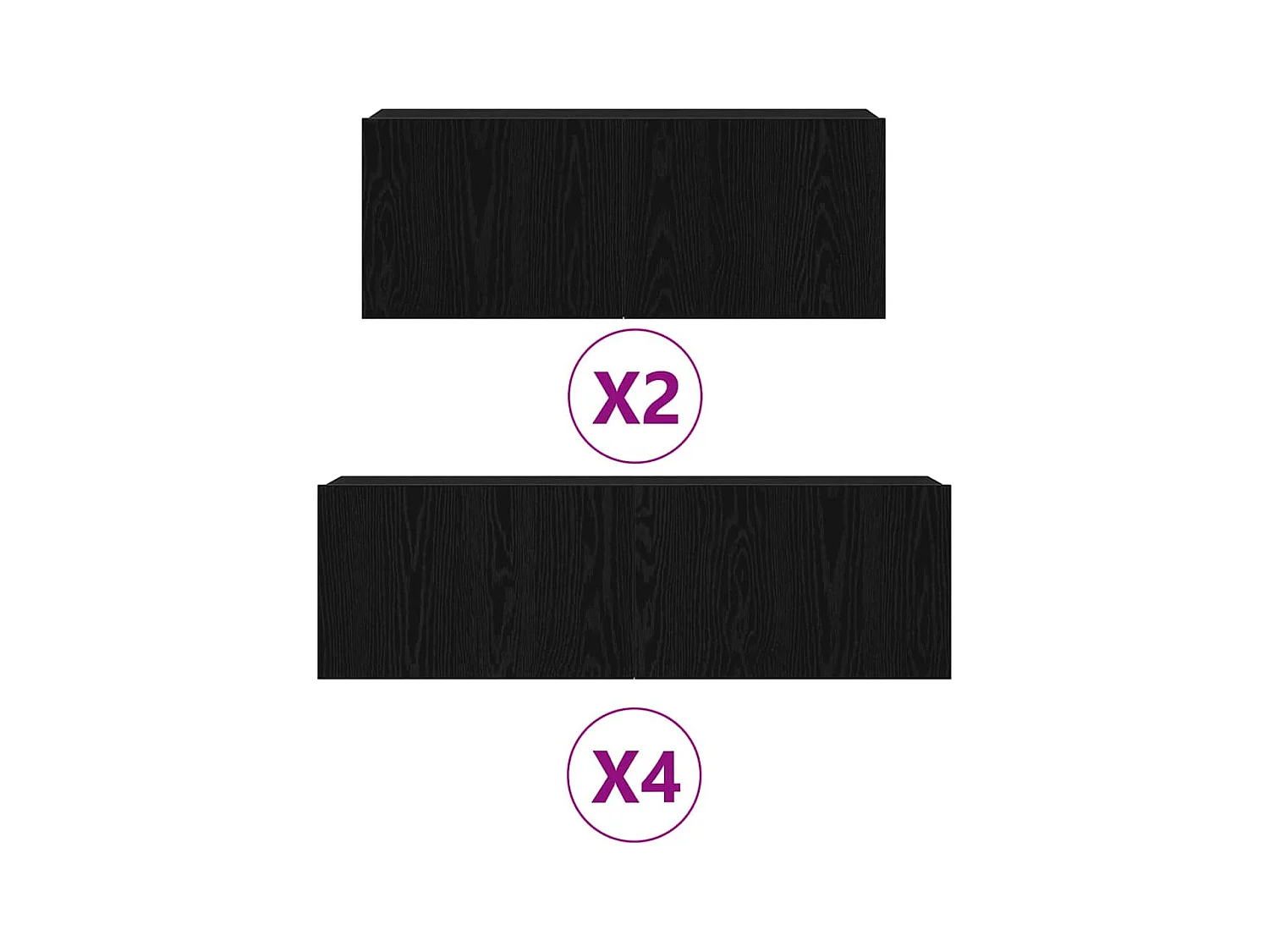 Ensemble meuble TV 6 pièces Chêne noir 100 x 30 x 30 cm