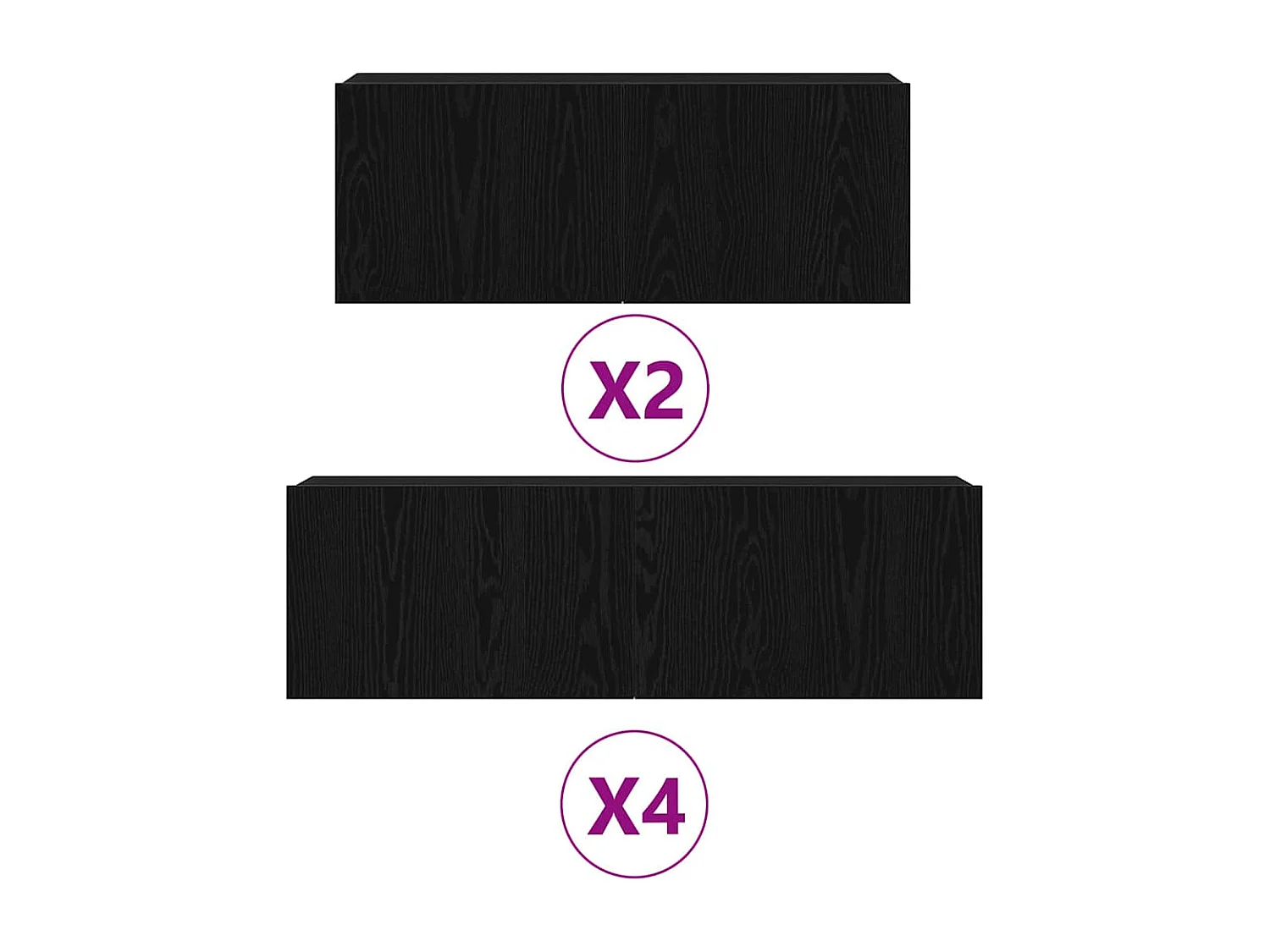 Ensemble meuble TV 6 pièces Chêne noir 100 x 30 x 30 cm