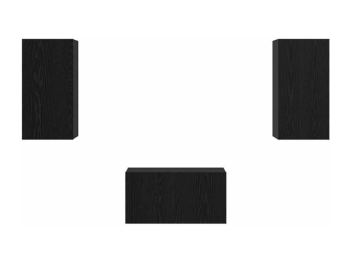 Ensemble meuble TV 3 pièces Chêne noir 60 x 30 x 30 cm