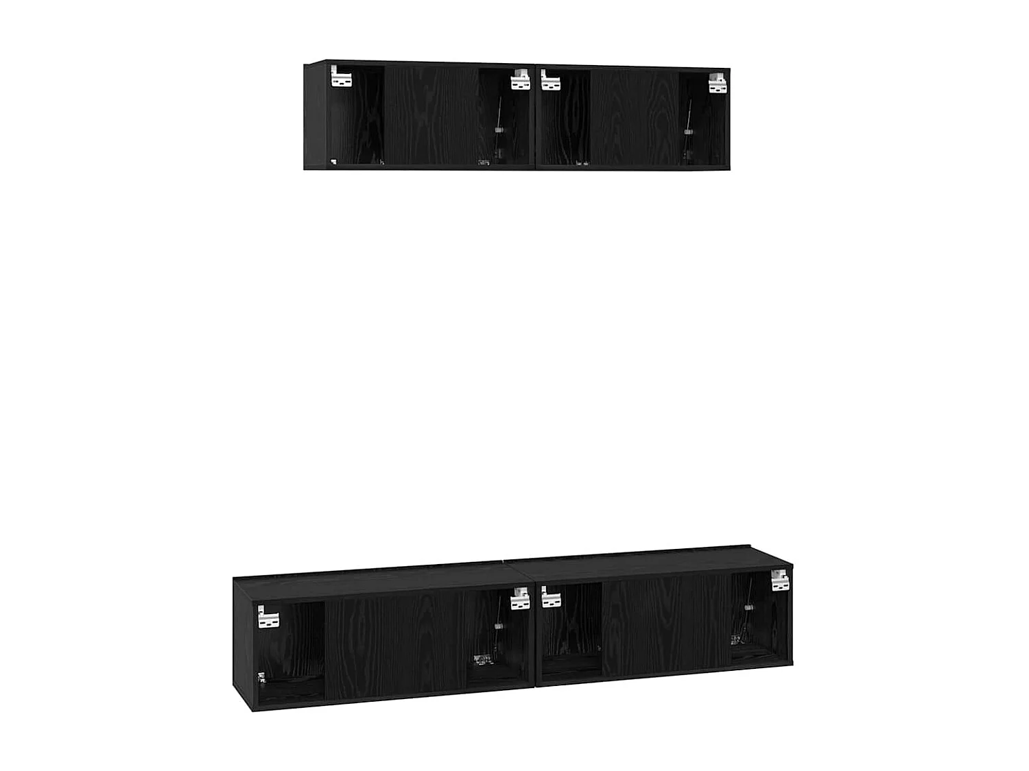 Meuble TV mural 4 pièces Chêne noir Petite 80 x 30 x 30.5 cm