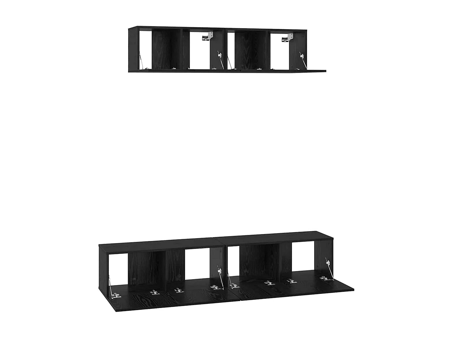 Meuble TV mural 4 pièces Chêne noir Petite 80 x 30 x 30.5 cm