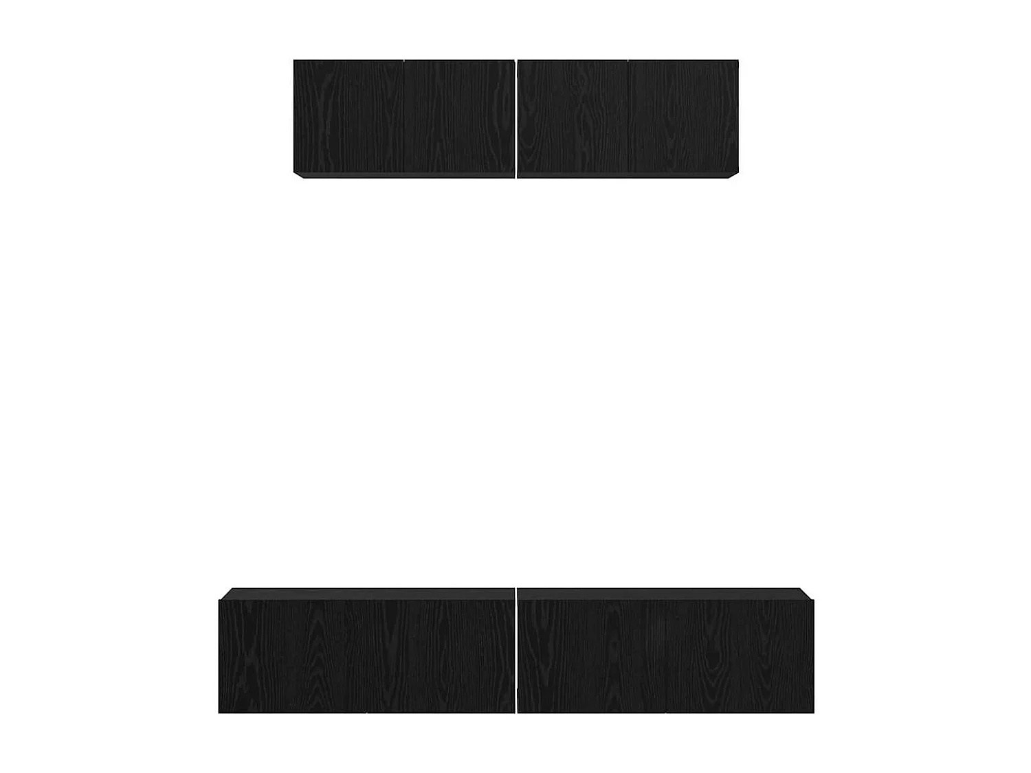 Meuble TV mural 4 pièces Chêne noir Petite 80 x 30 x 30.5 cm