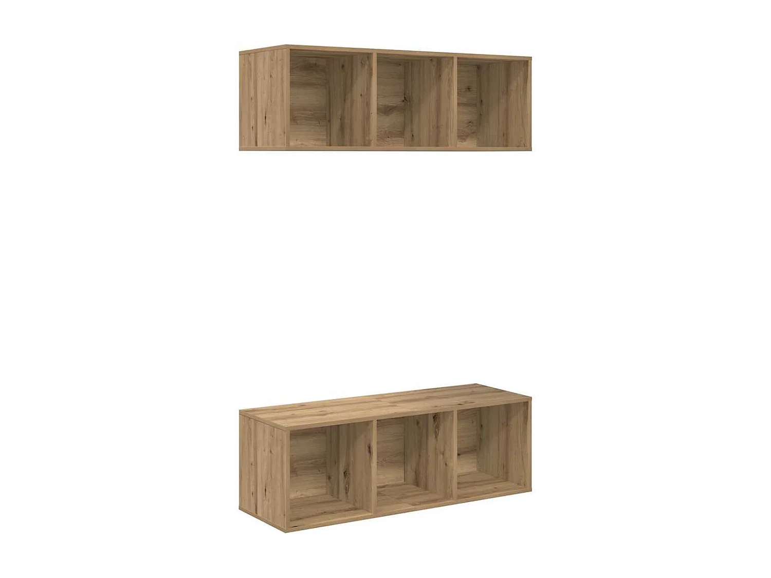 Meubles TV muraux 2 pièces chêne artisanal 37 x 37 x 107 cm