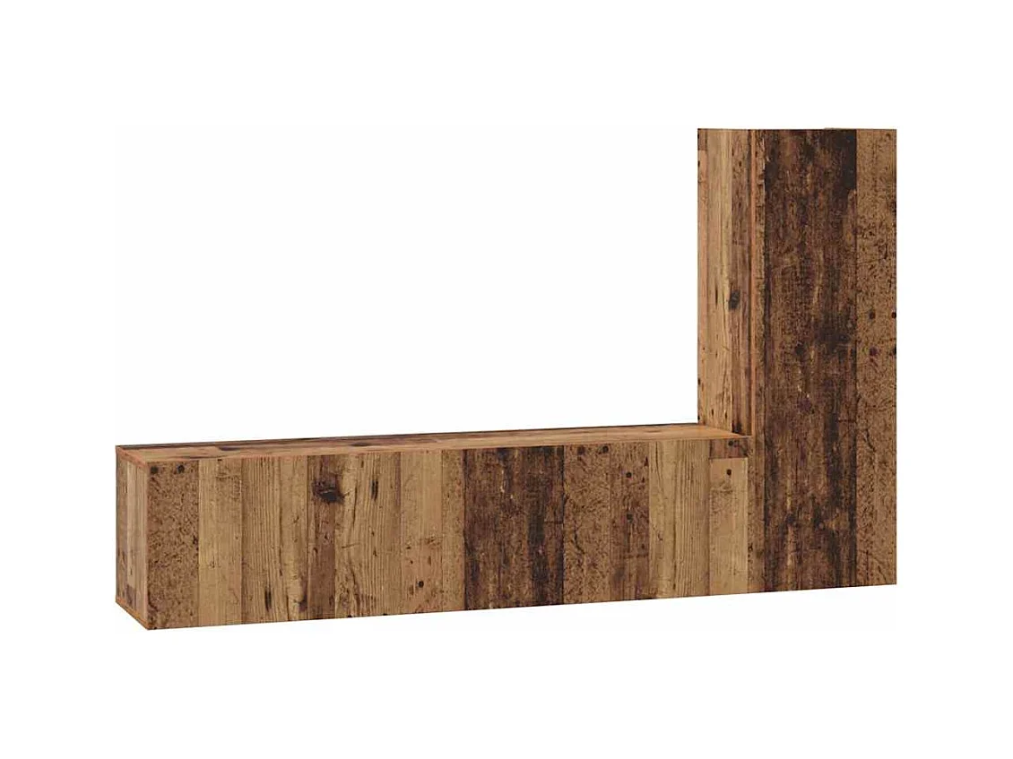 Ensemble meuble TV 3 pièces Bois ancien 60 x 30 x 30 cm