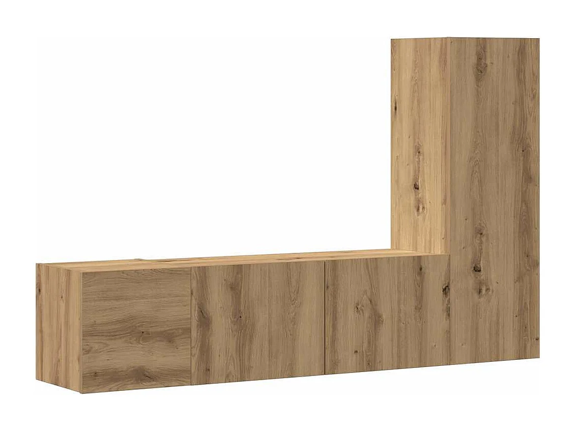 Meubles TV muraux 3 pièces chêne artisanal bois d'ingénierie