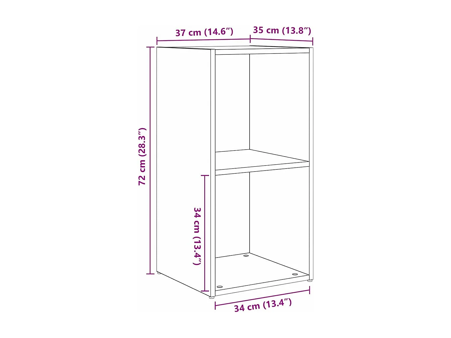 Ensemble meuble TV 2 pièces chêne artisanal 72 x 35 x 36.5 cm