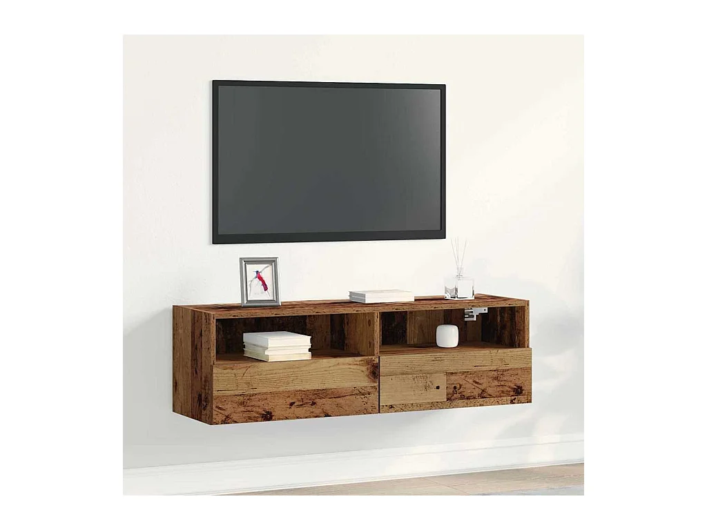 Meuble TV mural Bois ancien 100 x 30 x 30 cm Bois d'ingénierie