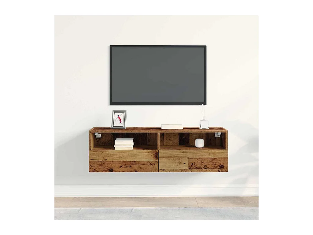 Meuble TV mural Bois ancien 100 x 30 x 30 cm Bois d'ingénierie