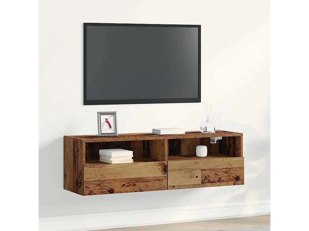 Meuble TV mural Bois ancien 100 x 30 x 30 cm Bois d'ingénierie