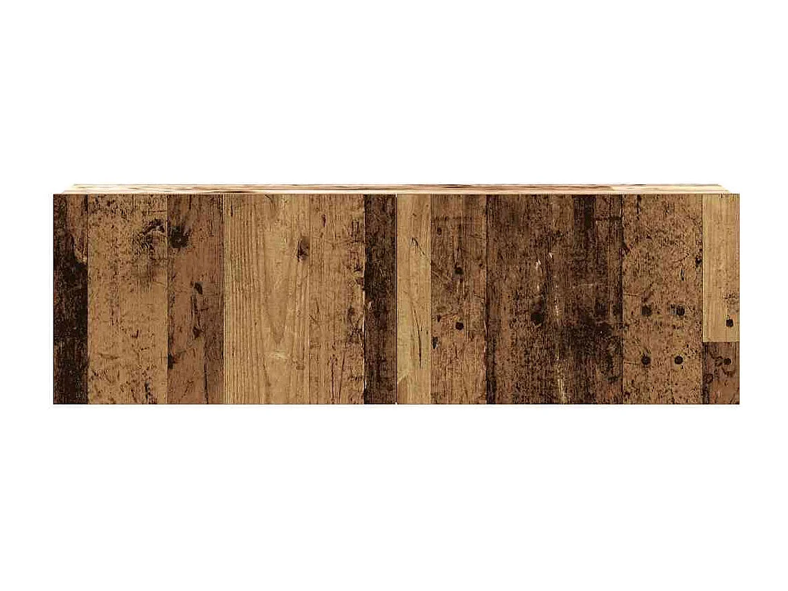 Ensemble de meuble TV mural 2 pièces vieux bois bois d'ingénierie