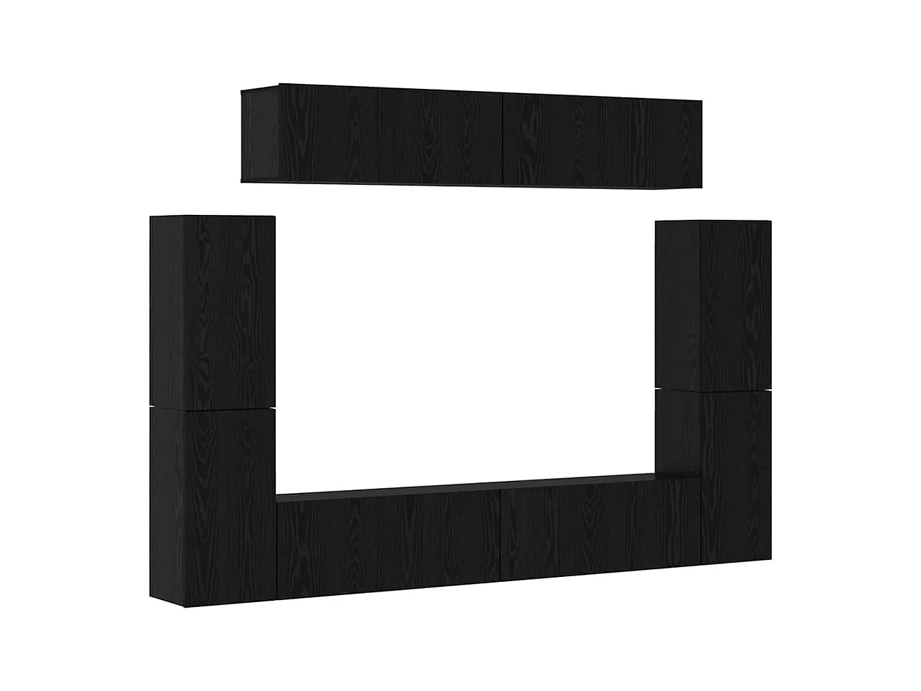 Ensemble meuble TV 8 pièces Chêne noir 80 x 30 x 30.5 cm