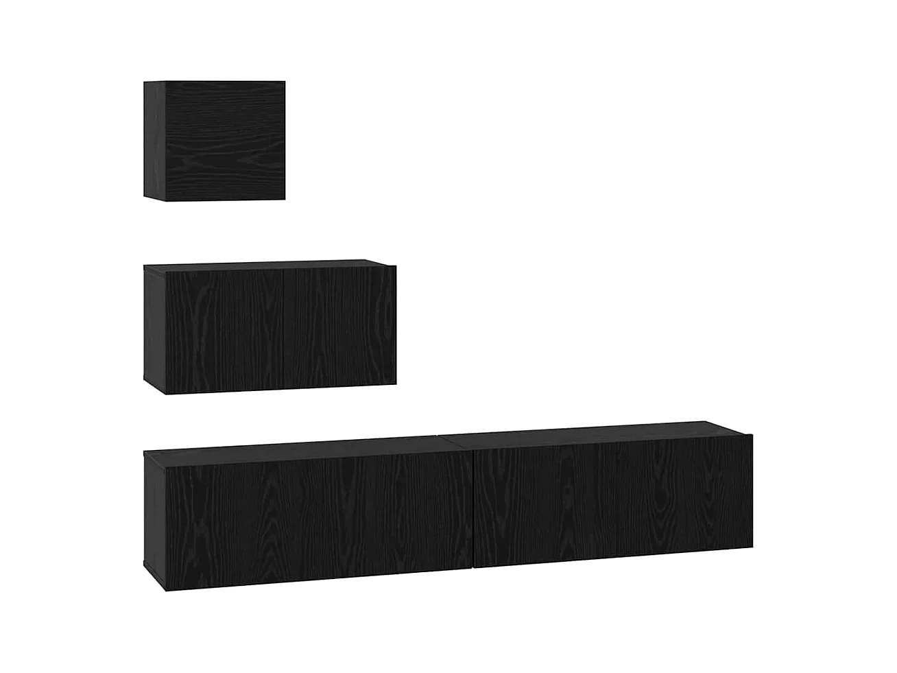 Meuble TV mural 4 pièces Chêne noir 80 x 30 x 30.5 cm