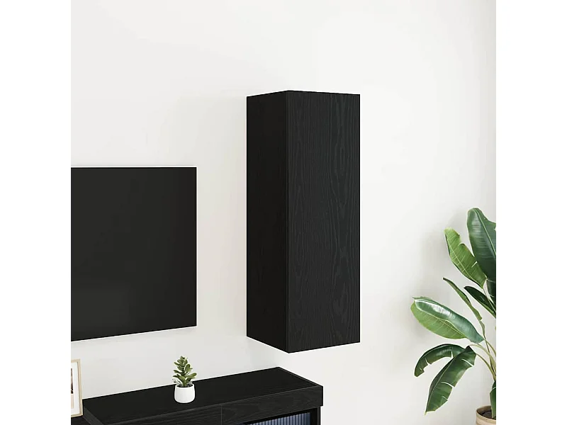 Mueble para TV de Pared Roble negro 30.5 x 30 x 90 cm