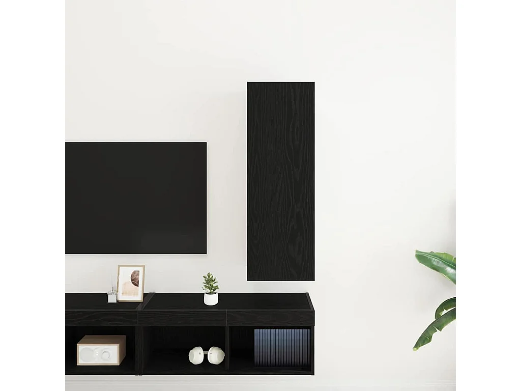 Mueble para TV de Pared Roble negro 30.5 x 30 x 90 cm