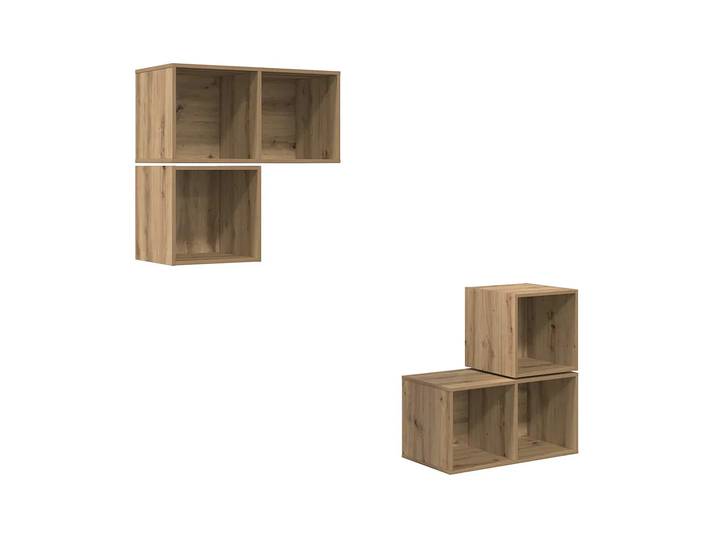 Ensemble meuble TV 4 pièces chêne artisanal 37 x 37 x 72 cm