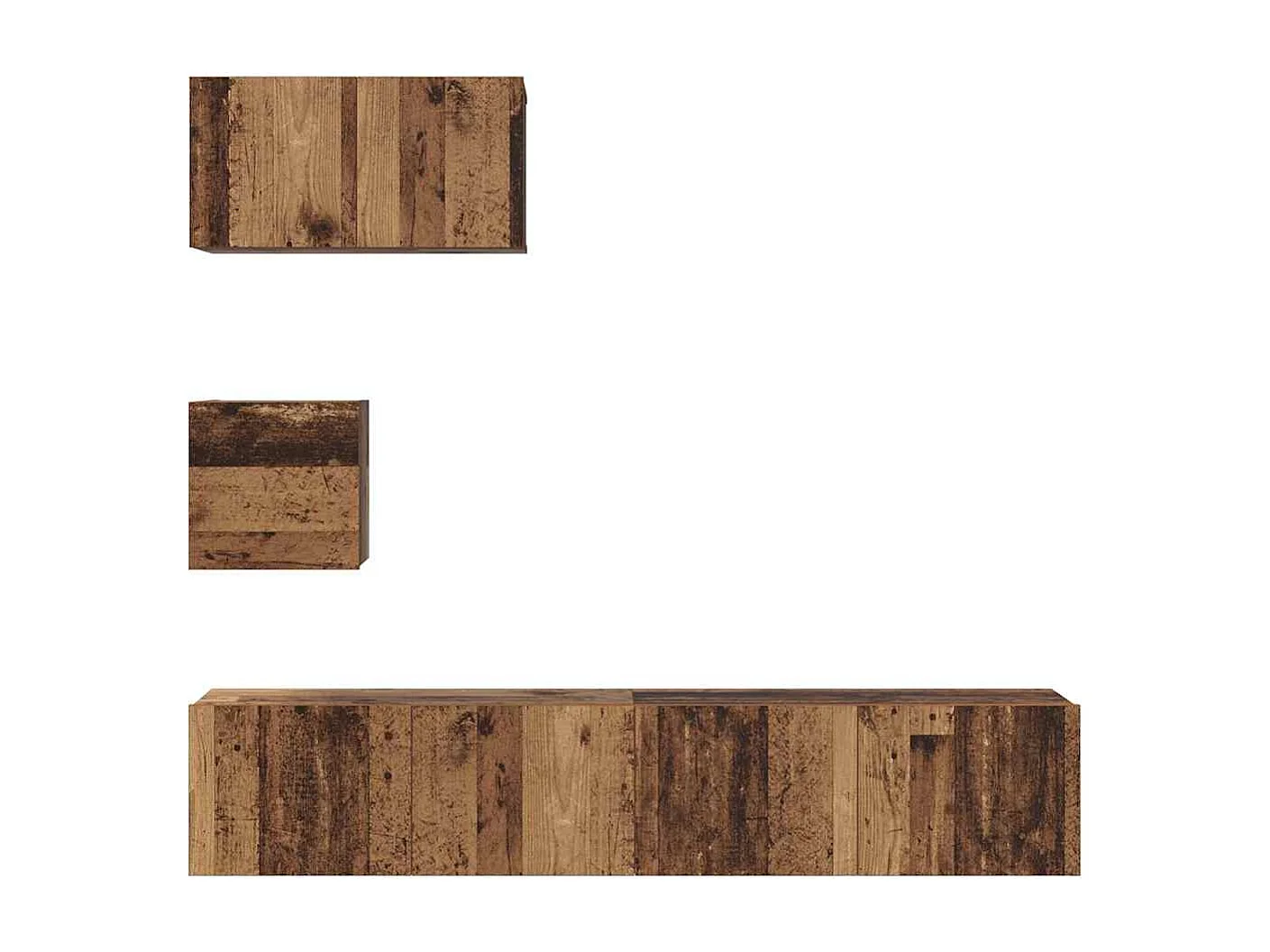 Meuble TV mural 4 pièces Bois ancien 80 x 30 x 30.5 cm