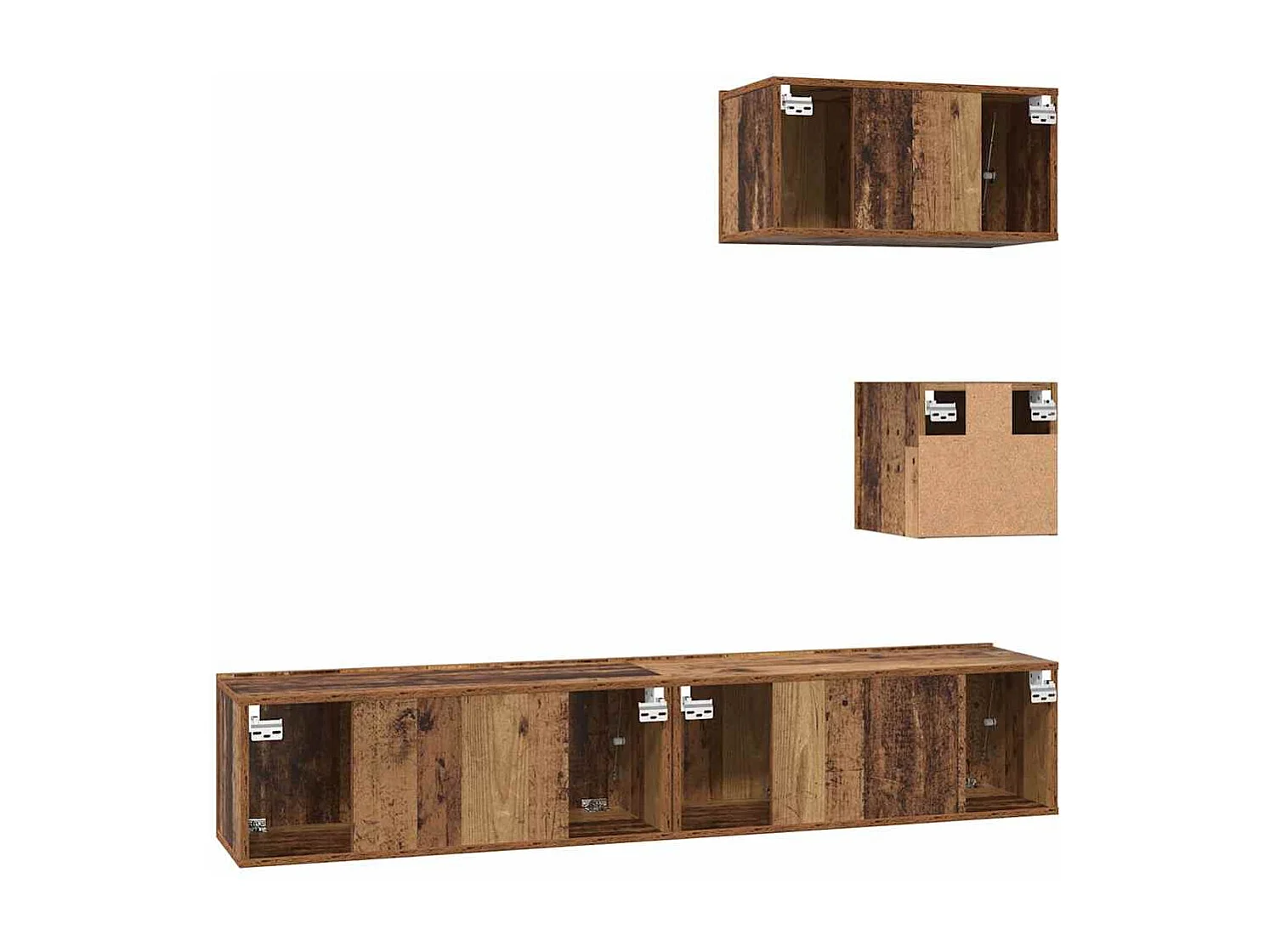 Meuble TV mural 4 pièces Bois ancien 80 x 30 x 30.5 cm