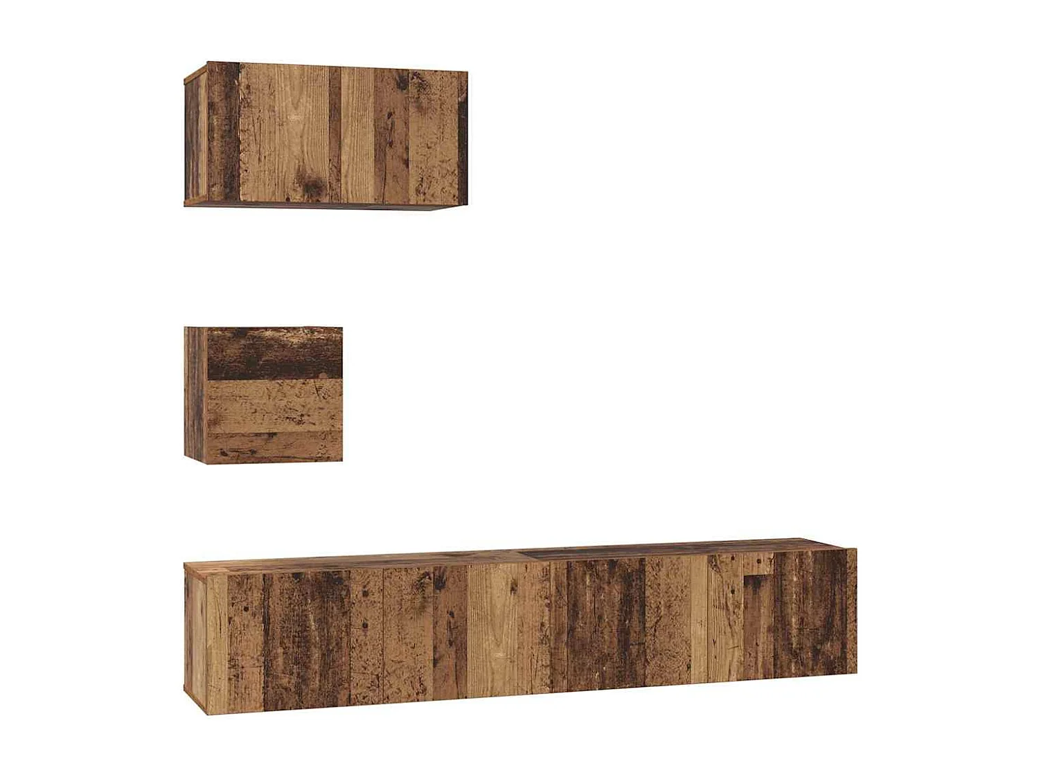 Meuble TV mural 4 pièces Bois ancien 80 x 30 x 30.5 cm
