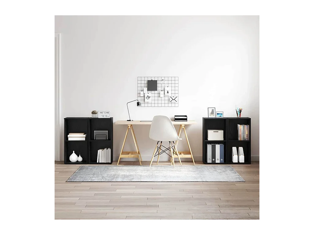 Conjunto de mueble de TV 4 pcs Roble negro 37 x 35 x 72 cm