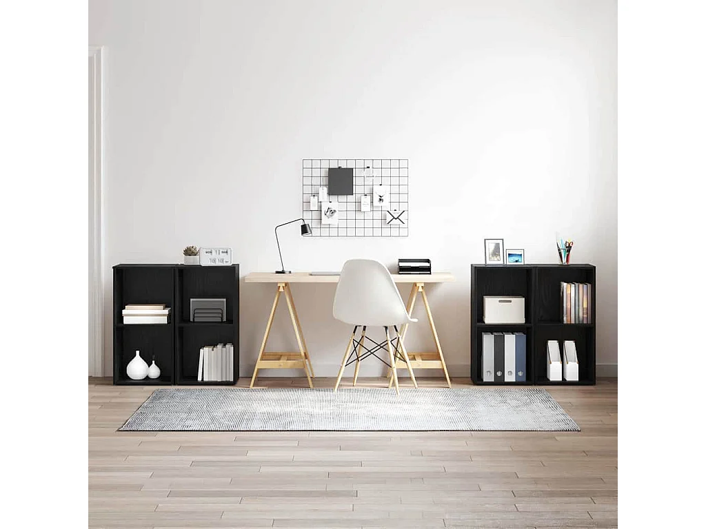 Ensemble meuble TV 4 pièces Chêne noir 37 x 35 x 72 cm