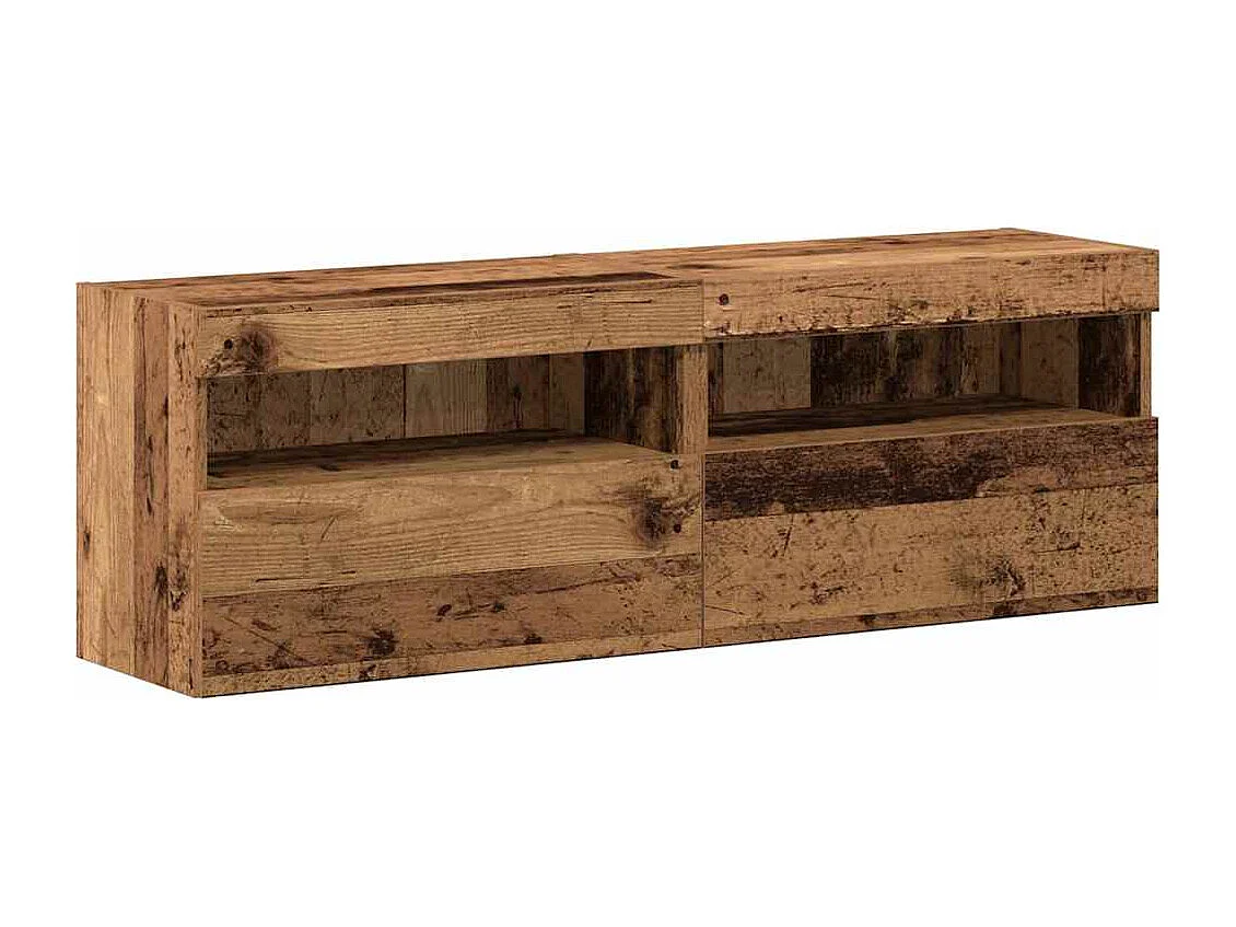 Tv Wandkast Set 6 pcs Oud hout 30.5 x 30 x 102 cm Bewerkt hout