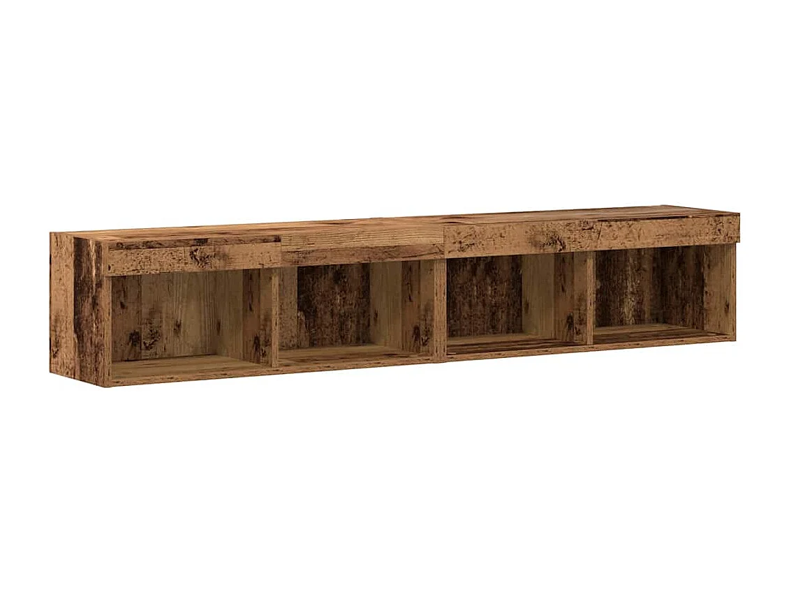 Tv Wandkast Set 6 pcs Oud hout 30.5 x 30 x 102 cm Bewerkt hout