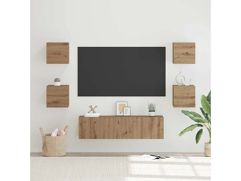 Ensemble meuble TV 6 pièces chêne artisanal 60 x 30 x 30 cm