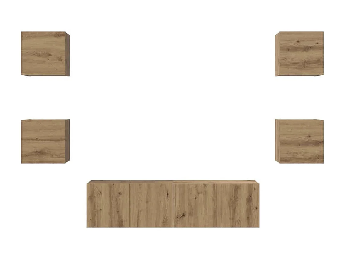Ensemble meuble TV 6 pièces chêne artisanal 60 x 30 x 30 cm