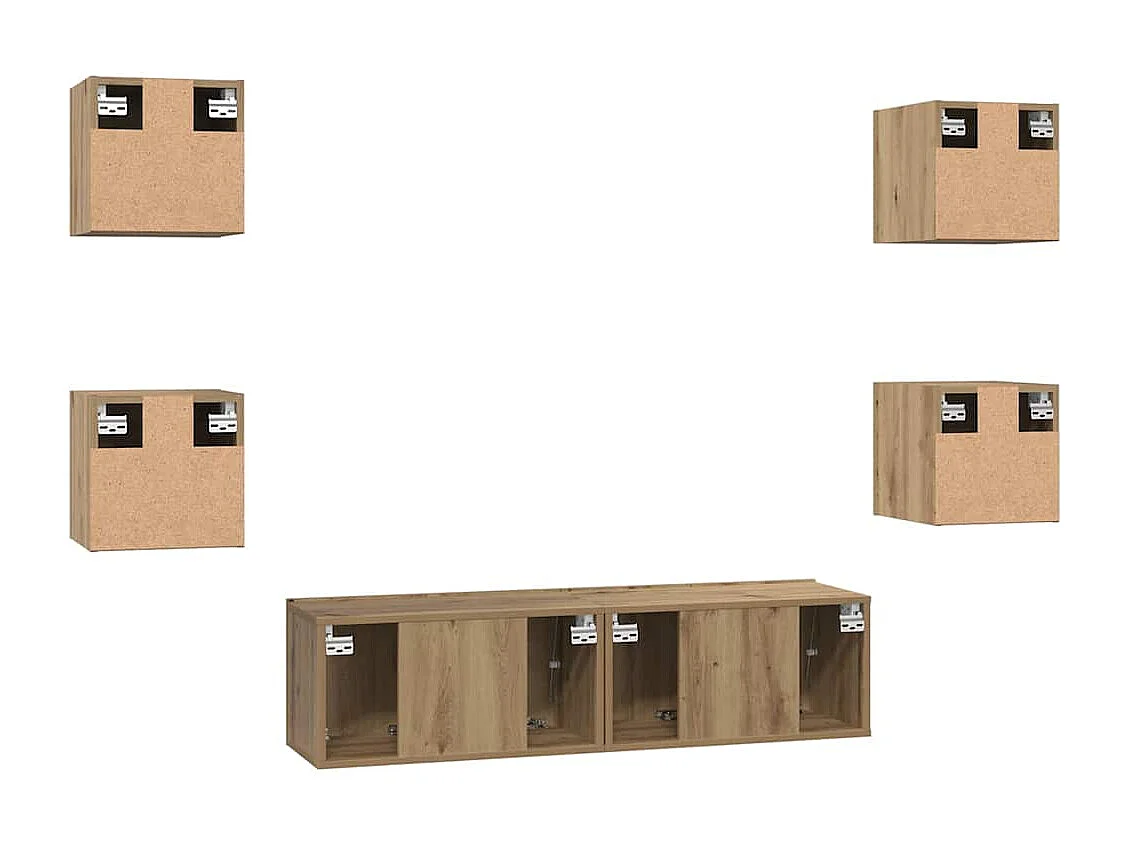 Ensemble meuble TV 6 pièces chêne artisanal 60 x 30 x 30 cm