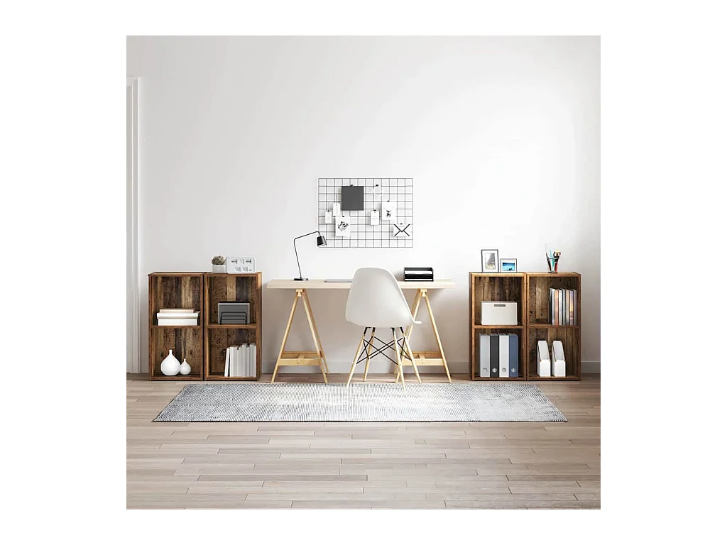 Ensemble meuble TV 4 pièces Bois ancien 37 x 35 x 72 cm