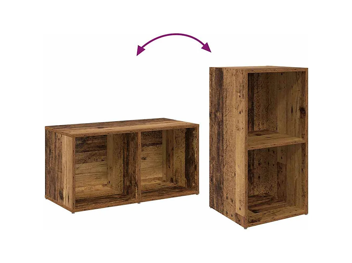 Ensemble meuble TV 4 pièces Bois ancien 37 x 35 x 72 cm