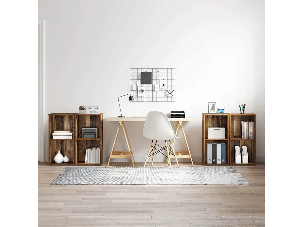 Ensemble meuble TV 4 pièces Bois ancien 37 x 35 x 72 cm