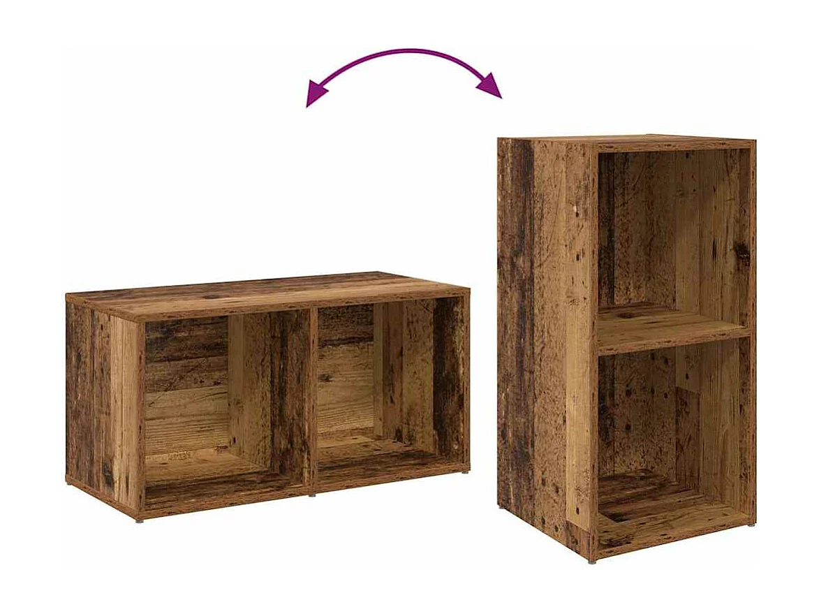 Ensemble meuble TV 4 pièces Bois ancien 37 x 35 x 72 cm