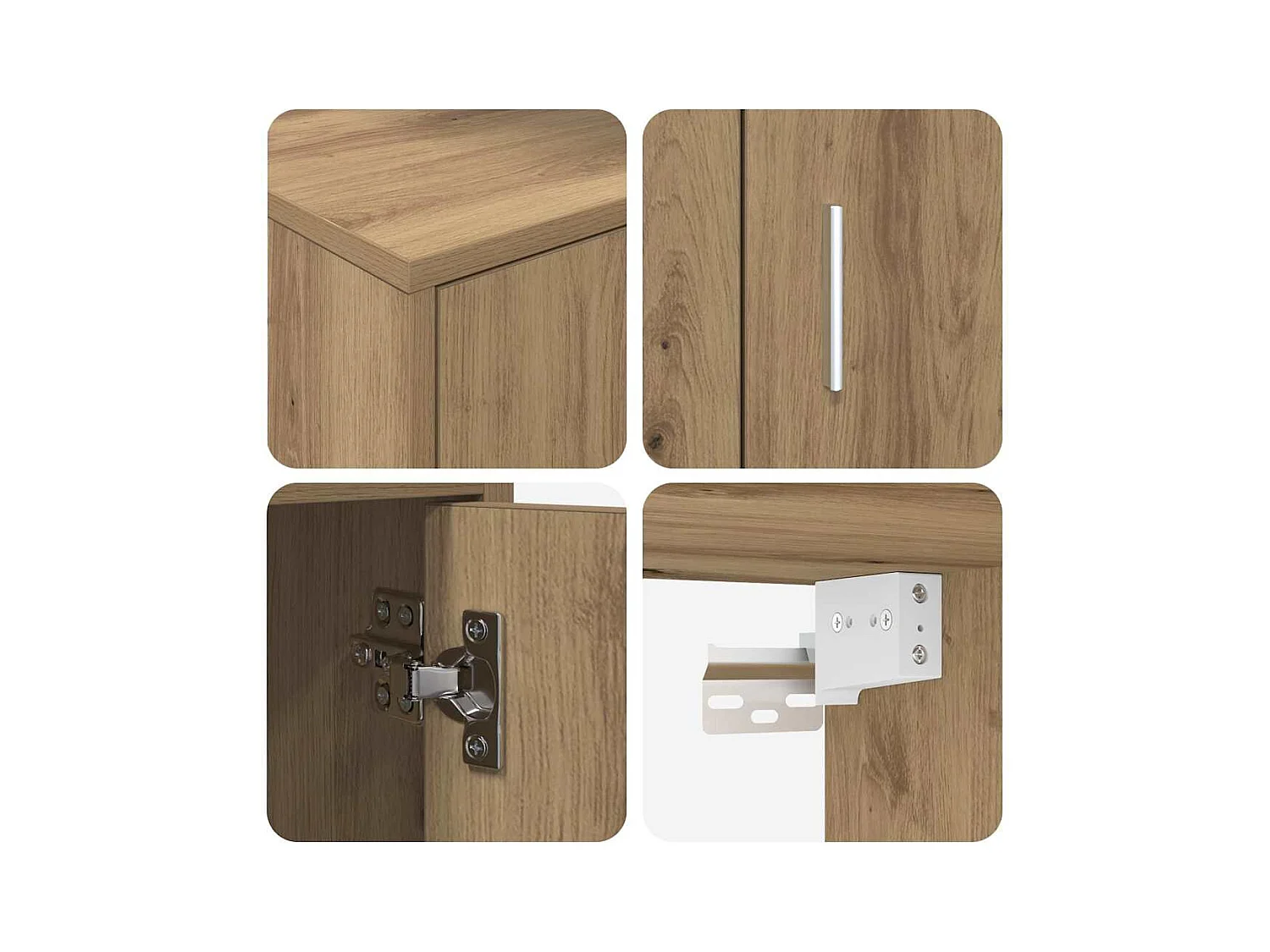 Ensemble de meuble TV 4 pièces 4 pièces chêne artisanal