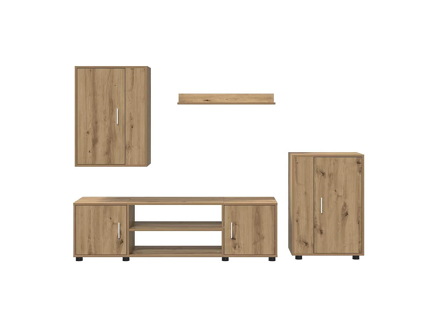 Ensemble de meuble TV 4 pièces 4 pièces chêne artisanal