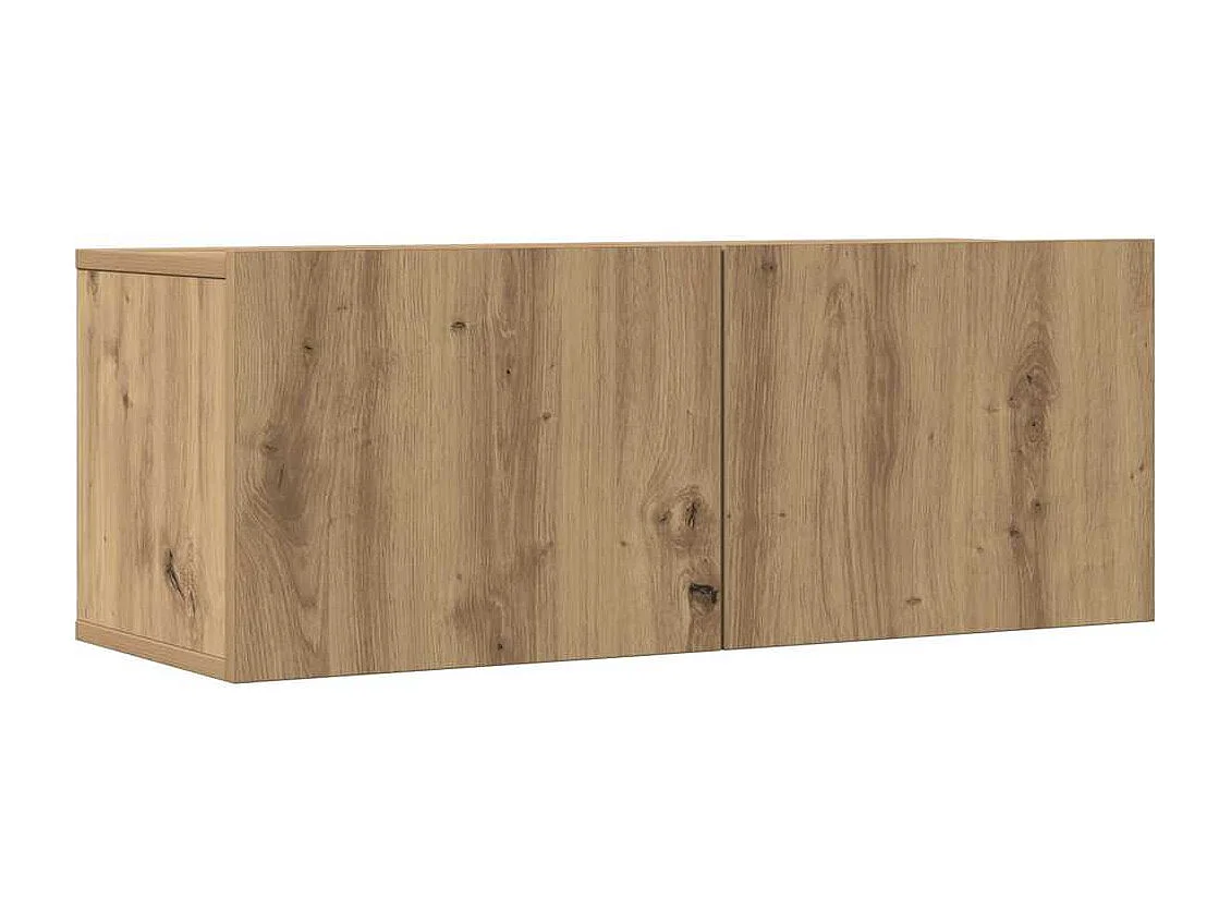 Tv-meubels 2 st wandgemonteerd 80x30x30cm artisanaal eikenkleur