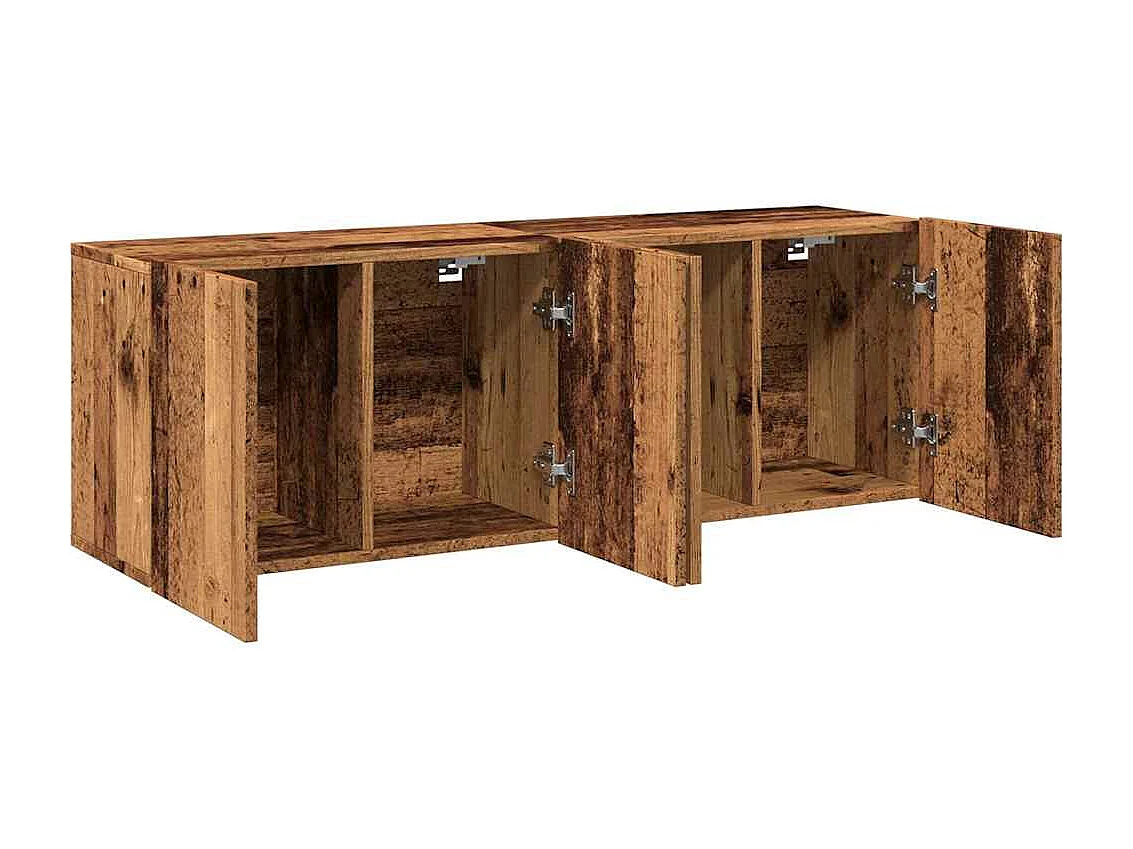 Meubles TV muraux 2 pièces vieux bois 60x30x41 cm