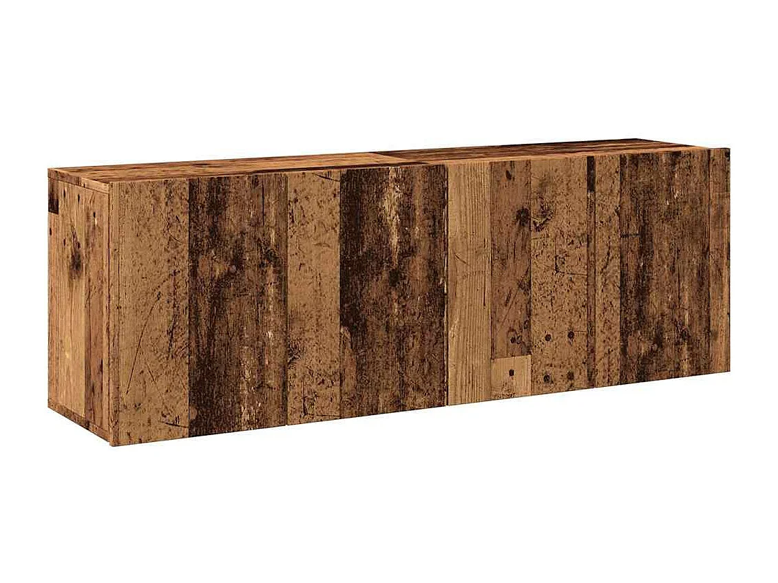 Meubles TV muraux 2 pièces vieux bois 60x30x41 cm