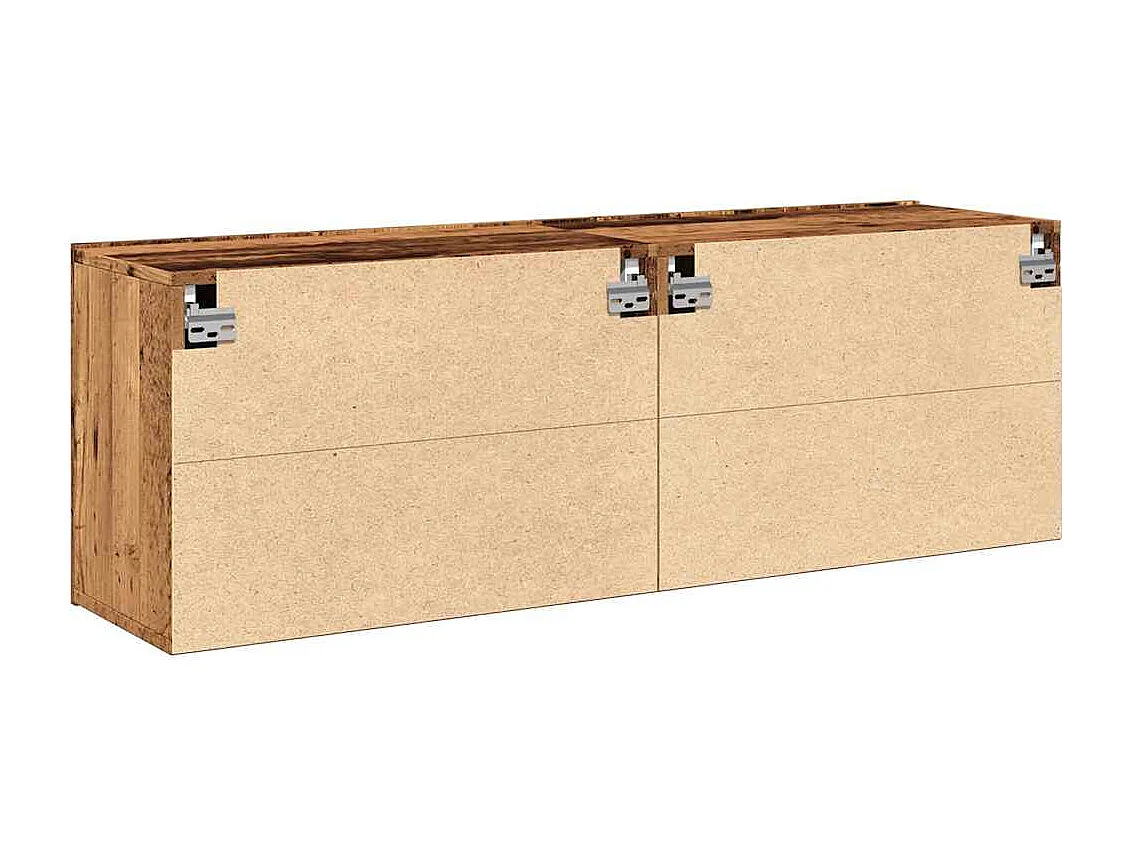 Meubles TV muraux 2 pièces vieux bois 60x30x41 cm