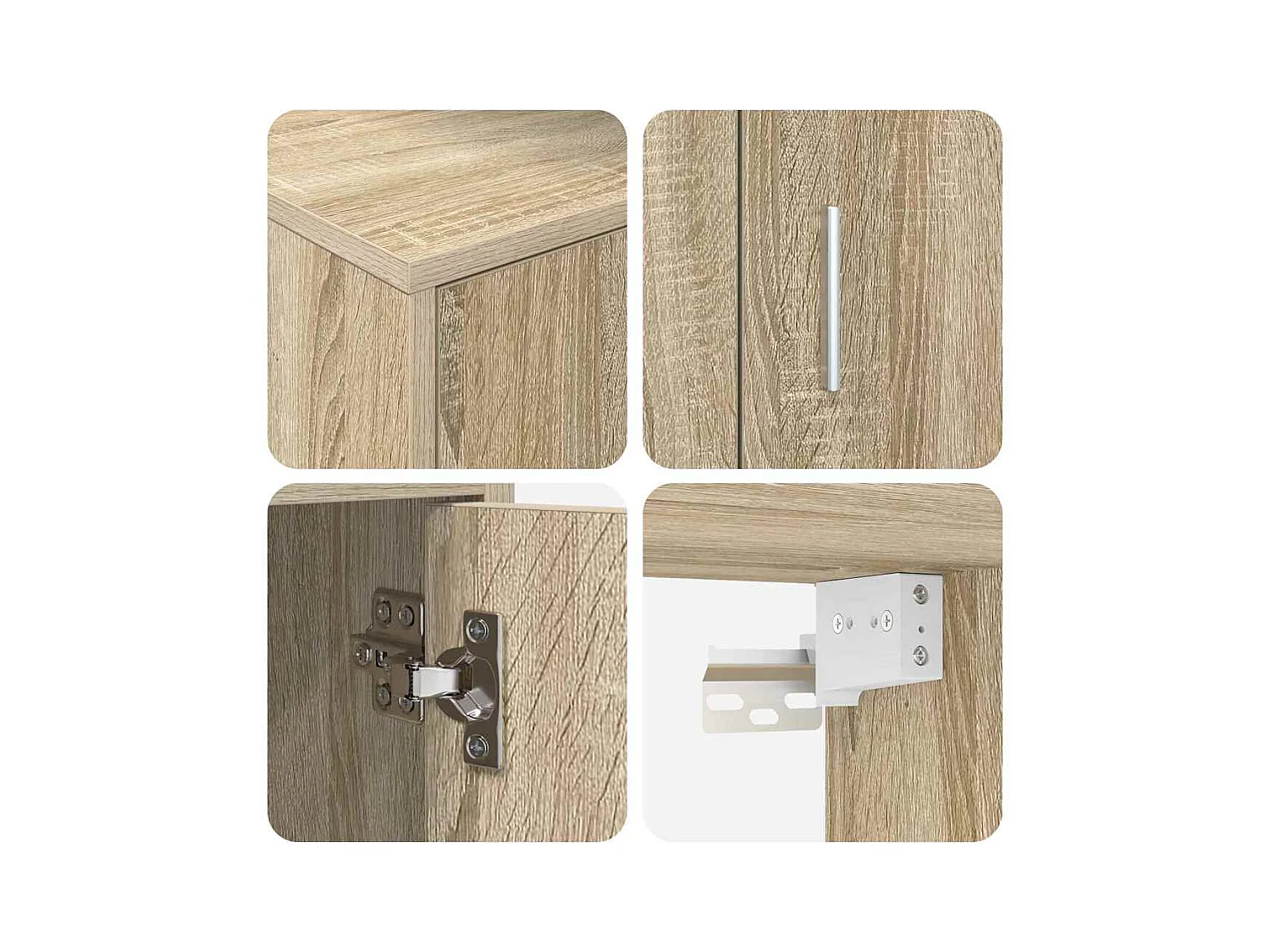 Ensemble de meuble TV 4 pièces Montage mural 4 pièces Chêne sonoma