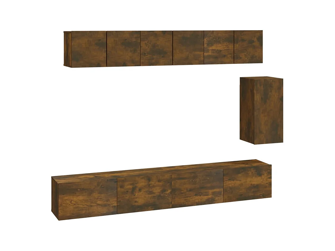 Ensemble de meubles TV 6 pièces Chêne fumé Bois d'ingénierie