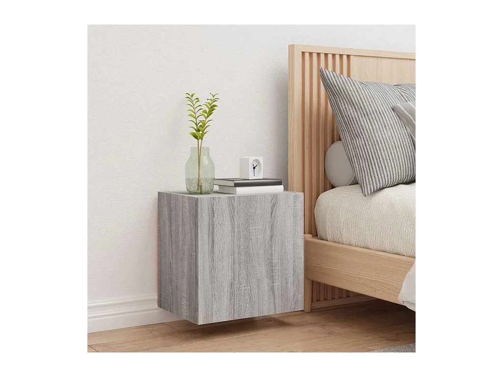 Meuble TV mural sonoma gris 40,5x30x40 cm bois d'ingénierie