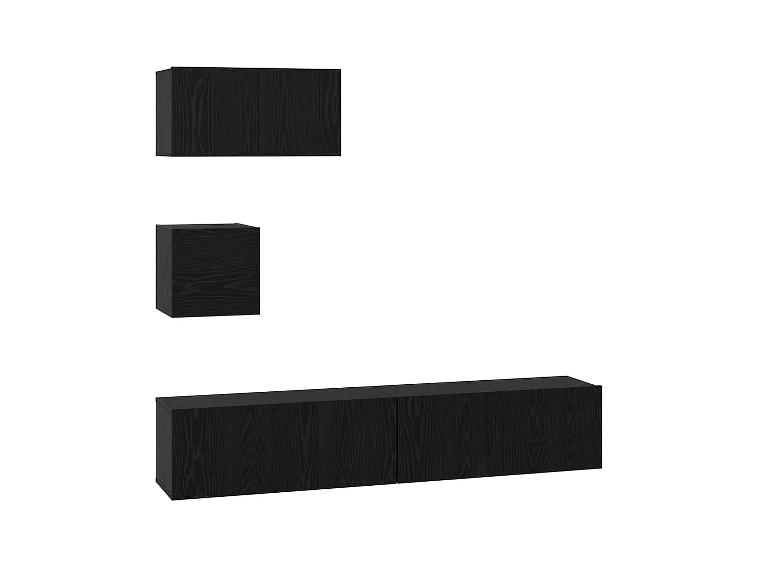 Tv-meubelset 4 pcs Zwart eiken 80 x 30 x 30 cm Bewerkt hout