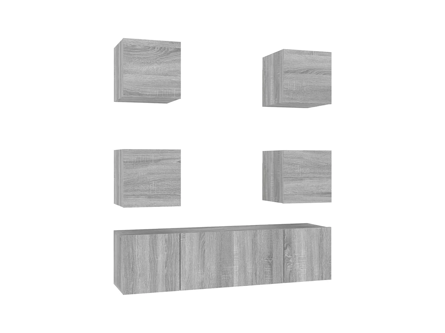 Ensemble de meubles TV 6 pièces Sonoma gris Bois d'ingénierie